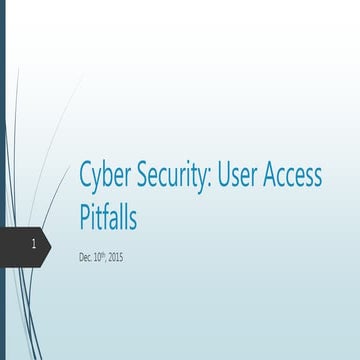 Cyber Security: User Access Pitfalls, A Case Study Approach 