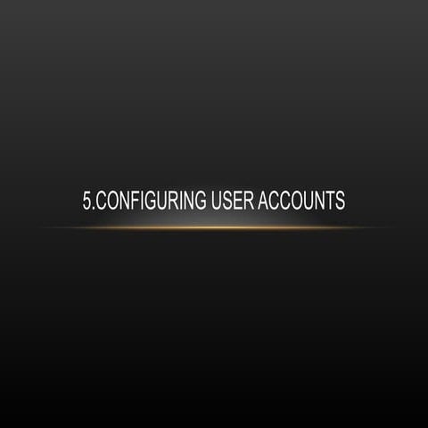 User account configuration