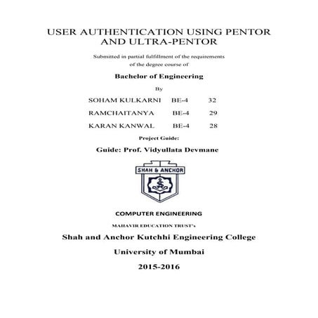 User authentication user pentor and ultrapentor operators