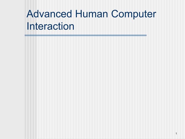 User cognitive aspects for HCI