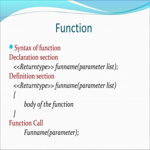 User defined Functions in C | PPT