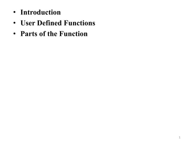 User Defined Functions in C