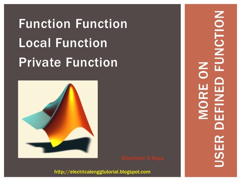 User Defined Functions in MATLAB Part-4