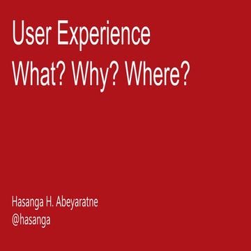 User experience   what why and where