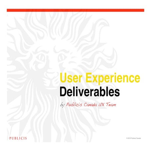 User Experience Deliverables