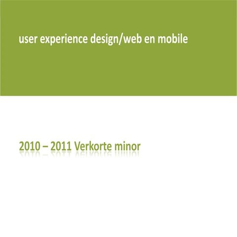 User experience design   web en mobile - introduction