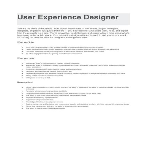 User experience designer