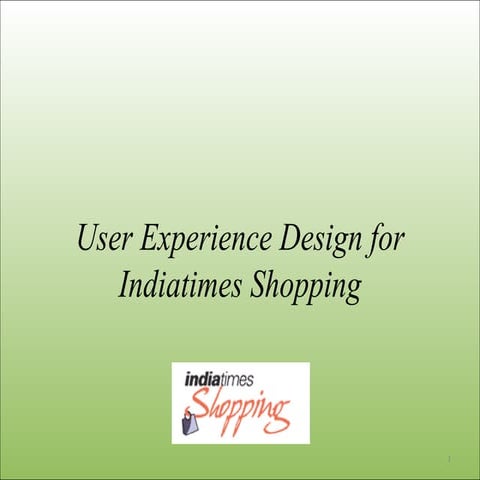 User experience design for indiatimes shopping