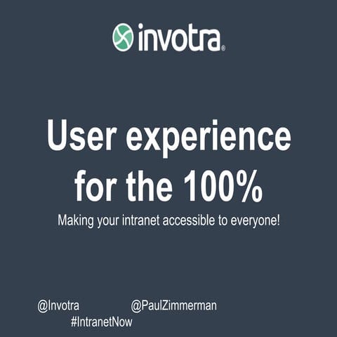 User experience for the 100 percent - Paul Zimmerman