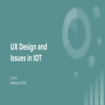 UX Design and Issues in IOT