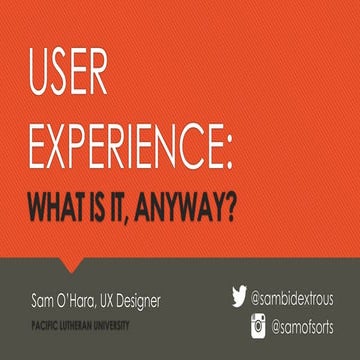 User Experience: What is it Anyway?
