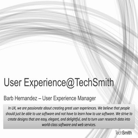 User experience@TechSmith