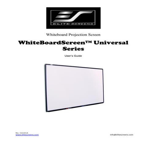 Elite manual screens user guide | PDF