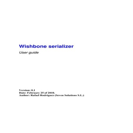 User guide wishbone serializer
