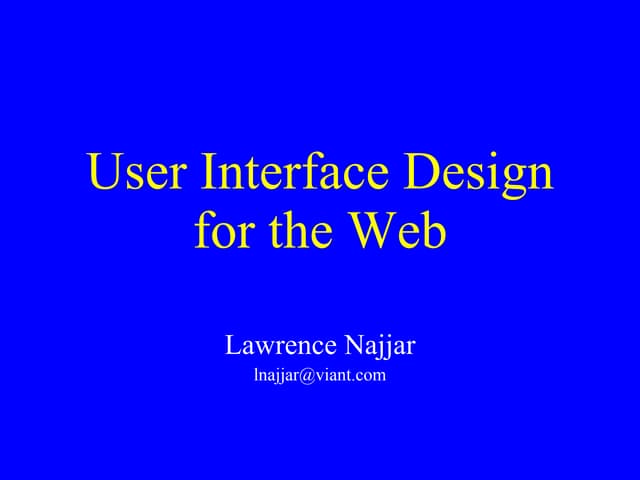 User interface design for the Web Engineering Psychology