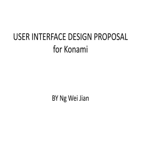 User interface design proposal