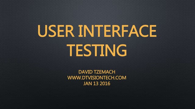 User Interface Testing | Best Practices 