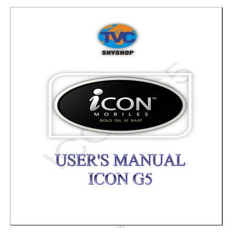 User Manual  for ICON G5