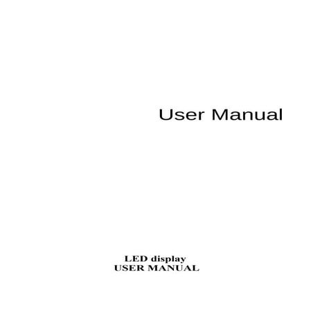 Led display user manual | DOC