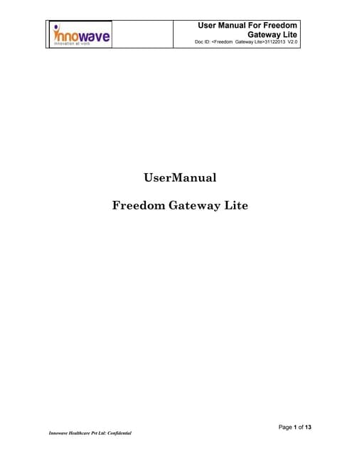 Freedom Nano PACS | PDF