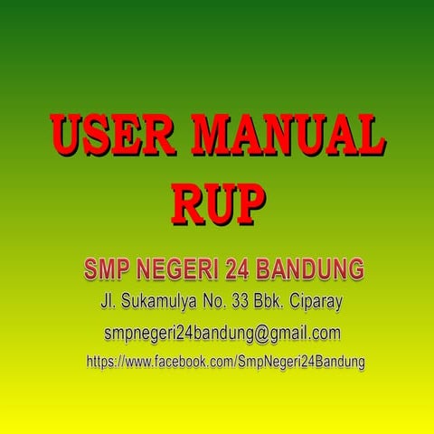 User Manual RUP | PPT