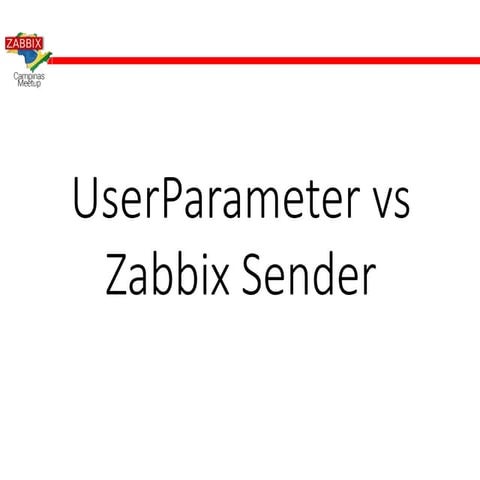 UserParameter vs Zabbix Sender - 1º ZABBIX MEETUP DO INTERIOR-SP