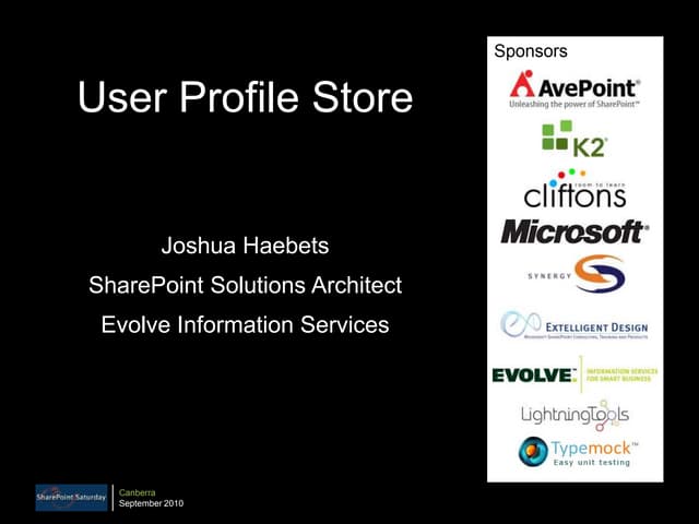 SharePoint 2010 - User Profile Store 