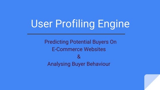 Ire Major Project - User profiling engine