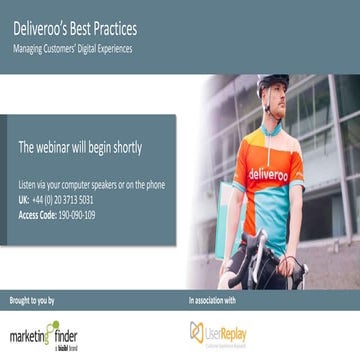 Deliveroo’s Best Practices for Managing Customers’ Digital Experiences