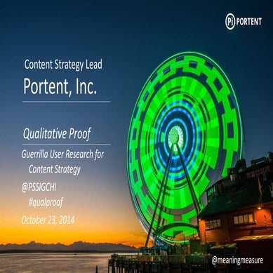 Qualitative Proof: User Research at PSSIGCHI 