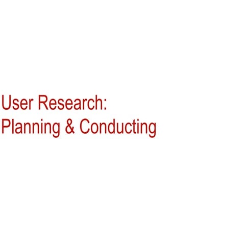 User research independent study
