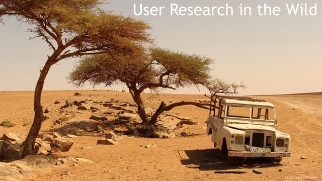 User Research in the Wild
