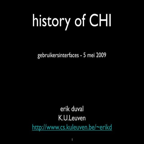 History of CHI (Human-Computer Interaction)