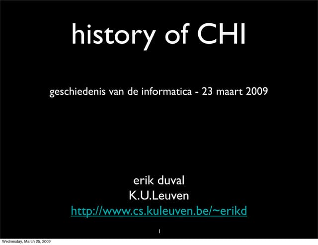 History of CHI (Human-Computer Interaction)