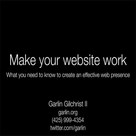Make your website work
