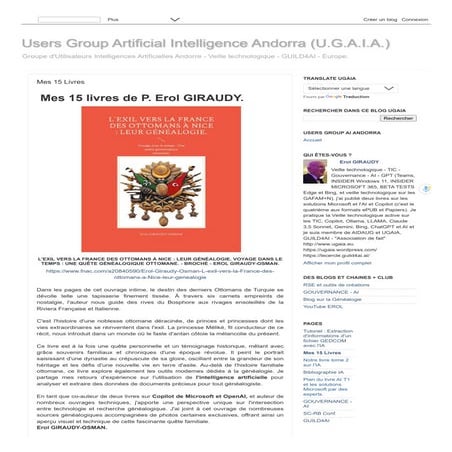 Mes 15 Livres Users Group Artificial Intelligence Andorra (U.G.A.I.A.)