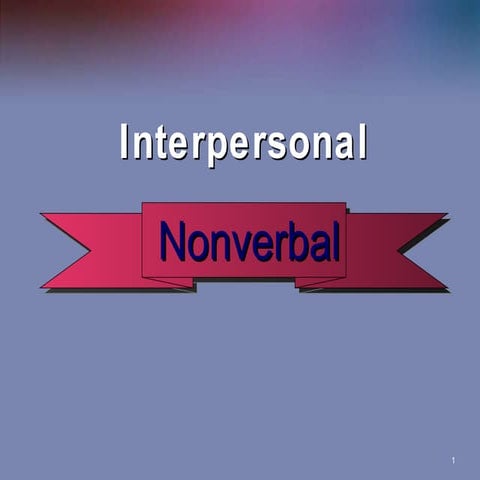 Non verbal behavior | PPT
