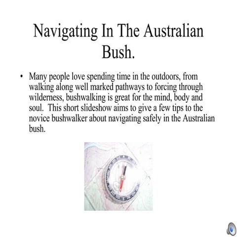 Navigating In The Australian Bush