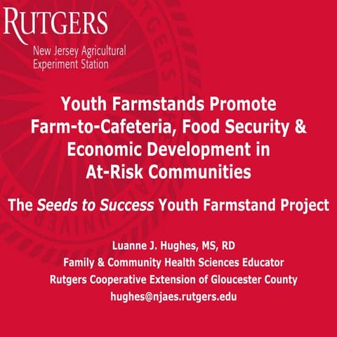 Youth Farmstands Promote Farm-to-Cafeteria, Food Security & Economic Developm...