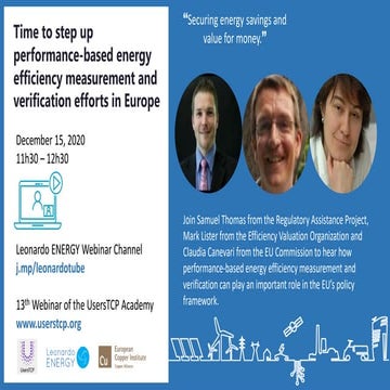 Time to step up performance-based energy efficiency measurement and verificat...