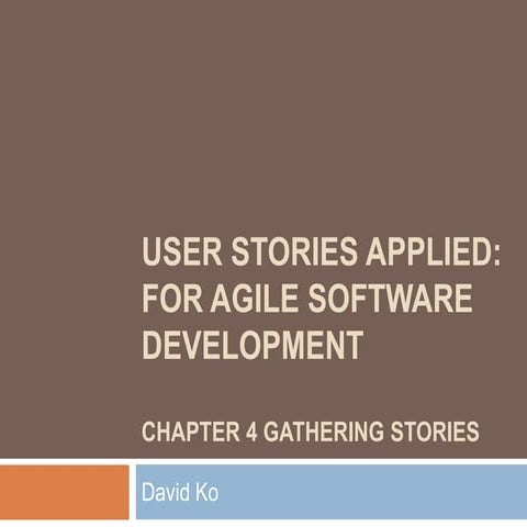 User stories applied ch4