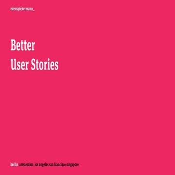 Better user stories