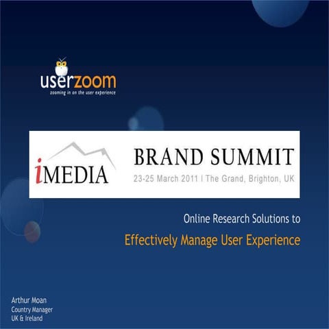 User Zoom Presentation iMedia Brand Summit March 2011