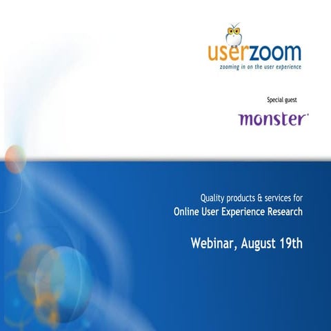 Userzoom Webinar Monster Aug09