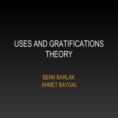 Uses and gratifications theory