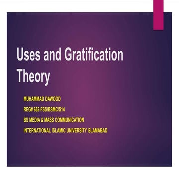 Uses and gratification theory