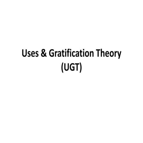 Uses&Gratification Approach and analysis
