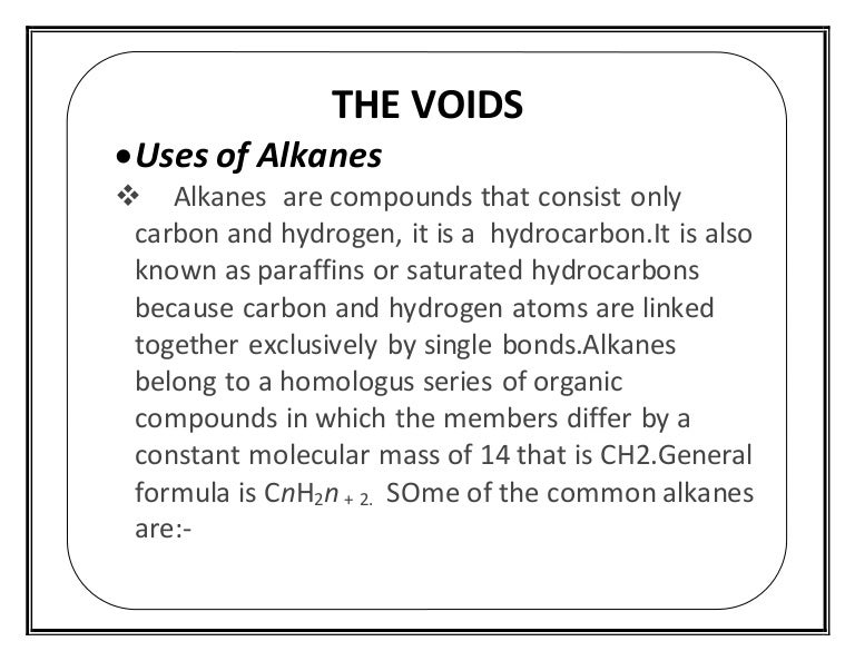 Uses Of Alkanes