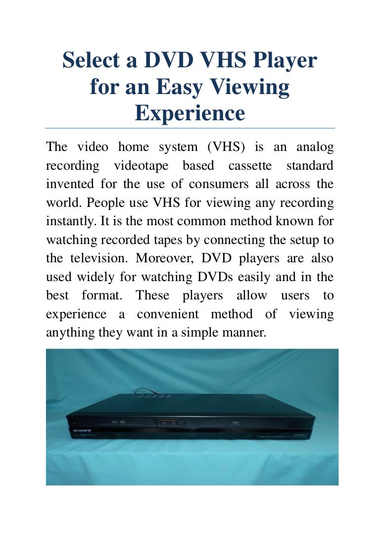 Things You Need to Know Before Buying a DVD VHS Player