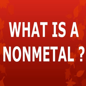 Uses of nonmetals 
